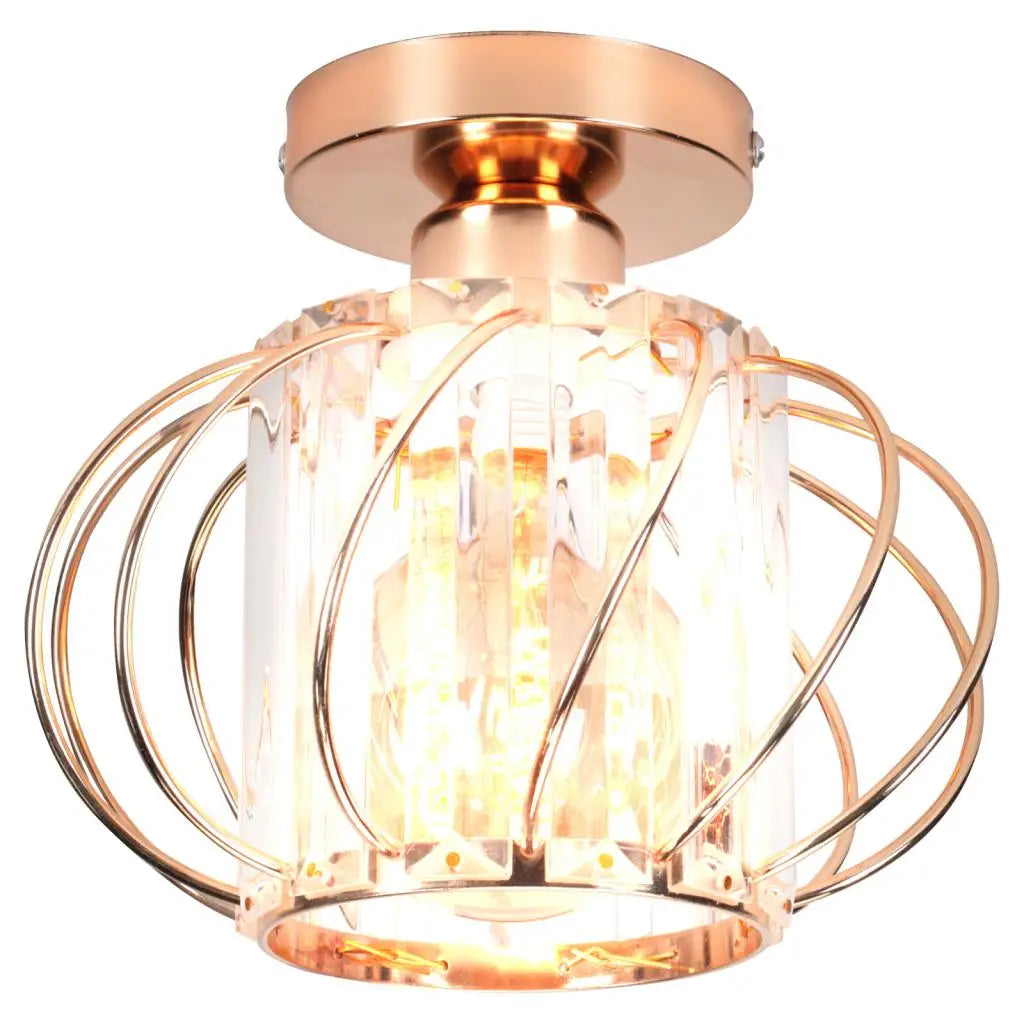Decorbites™ Lámpara de Techo de Jaula de Hierro Dorado Moderna Decoración Nórdica Retro para Loft E27