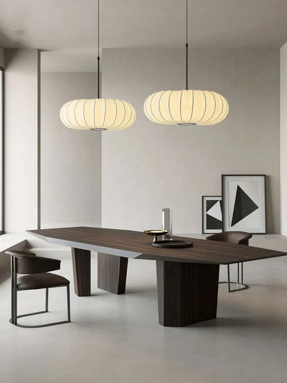 DecorBites™ Handmade Silk Pumpkin Pendant Lamps for Dining, Living, and Study Spaces