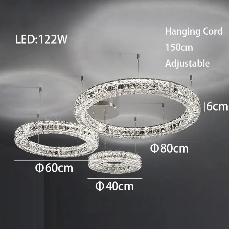 Lámpara de araña LED de cristal DecorBites™ - Iluminación moderna y lujosa para la sala de estar