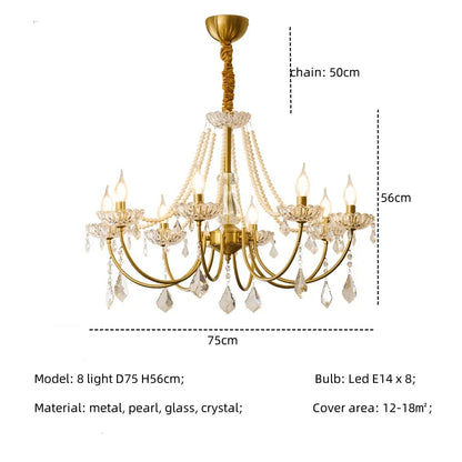 DecorBites™ Crystal LED Chandelier Living Room Luxury Lighting E14 Pendant Lamparas