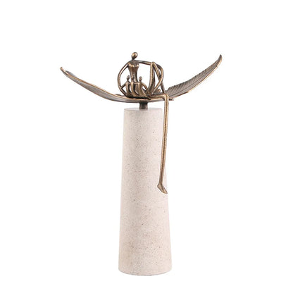 DecorBites™ Escultura abstracta de metal dorado para decoración del hogar | Adorno creativo