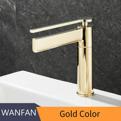 DecorBites™ Basin Faucet: Single Handle Deck Mounted Brass Bathroom Mixer for Sink - Hot/Cold