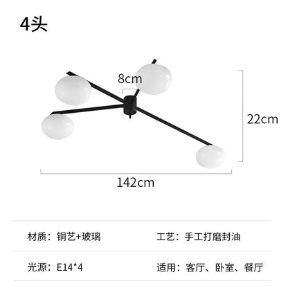 ديكوربايتس™ - وحدة إضاءة LED حديثة للسقف من النحاس اللامع باللونين الأسود والذهبي لغرفة المعيشة/المطبخ/الشرفة