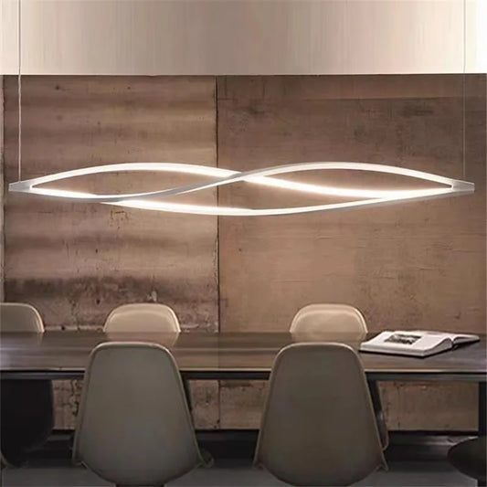 DecorBites™ LED Spiral Aluminu Chandelier - Modern Decor for Home, Office, and Dining Areas