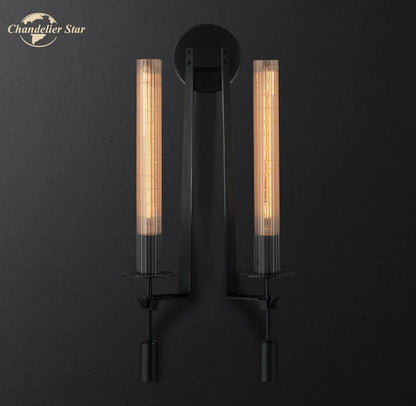 DecorBites™ Glass Double Sconce LED Wall Light Retro Fixture Lighting