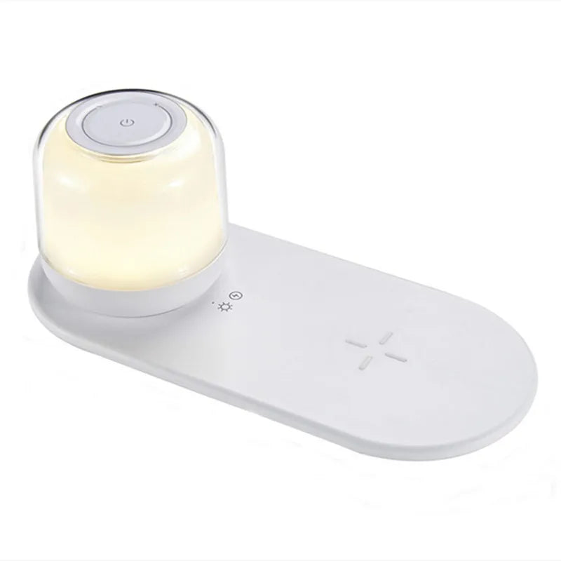 Lámpara de mesa con cargador inalámbrico y luz LED DecorBites™ para iPhone, Samsung y Huawei - Base de carga inalámbrica