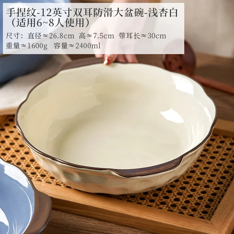 DecorBites™ Large Ceramic Fish Bowl for Noodles and Soup