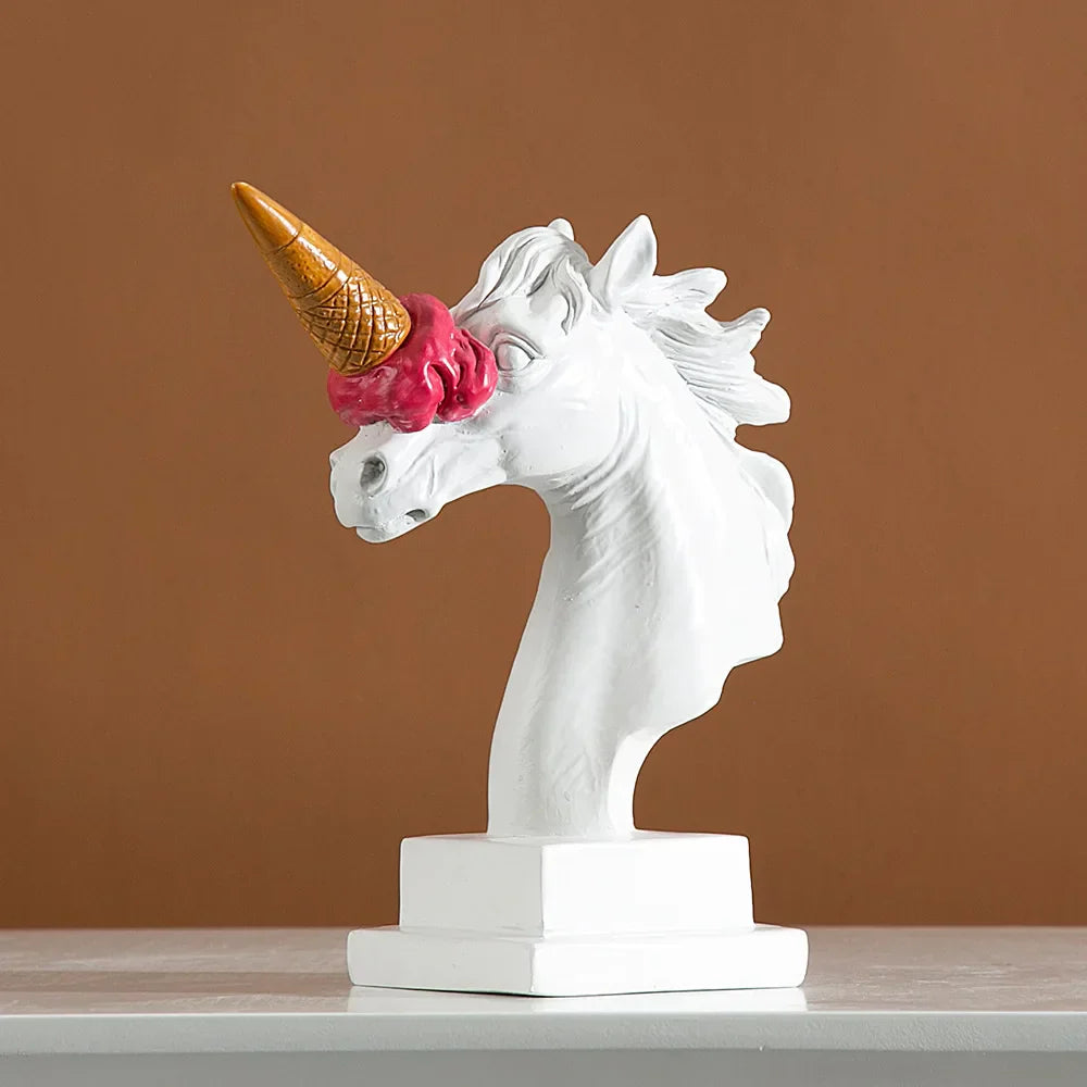 DecorBites™ Horse Head Sculpture Resin Animal Statue Modern Home Decor