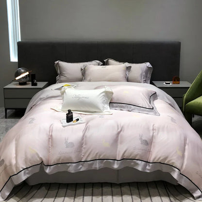 DecorBites™ Eucalyptus Lyocell Flowers Duvet Set with Sheet & Pillowcases