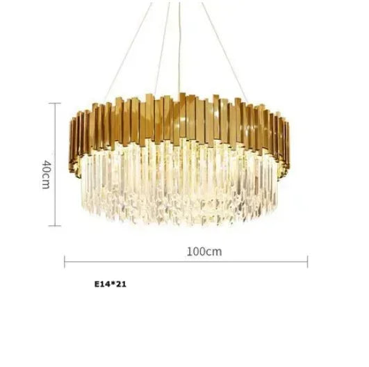 DecorBites™ Golden Crystal Ceiling Light for Modern Living Room and Dining Room