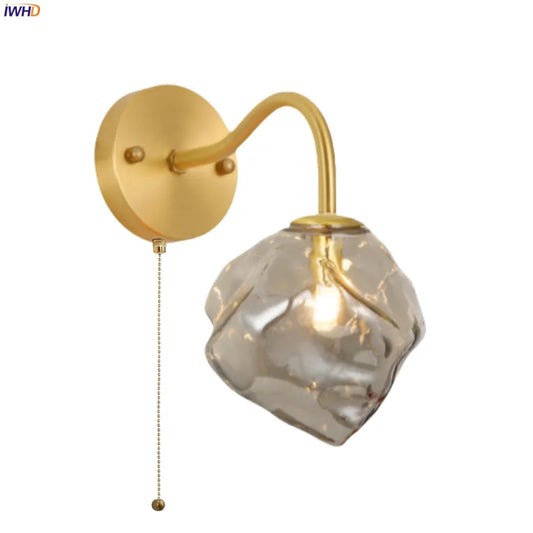 DecorBites™ Grey Glass LED Wall Lamp for Home Decor and Lighting