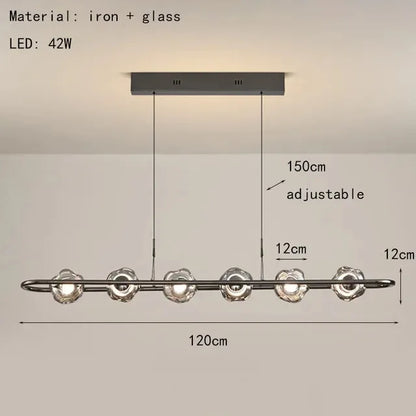 DecorBites™ Glass LED Chandelier Pendant Light for Home Bedroom Foyer Lighting