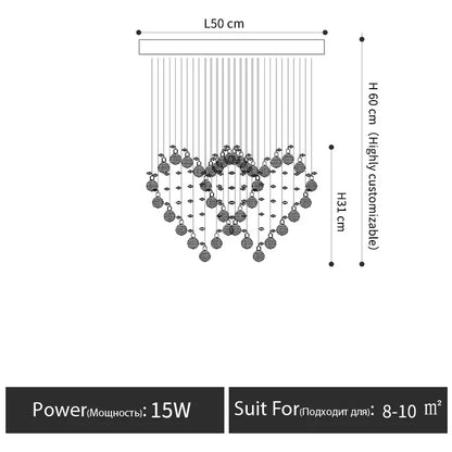 DecorBites™ Crystal Chandelier: Modern Dining Table & Bar Lamp for Bedroom & Dining Room Lighting