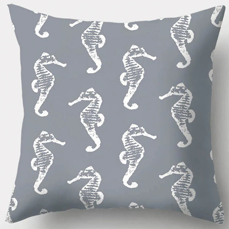 DecorBites™ Grey Geometry Leaves Floral Stripes Plaids Print Lumbar Pillow Case