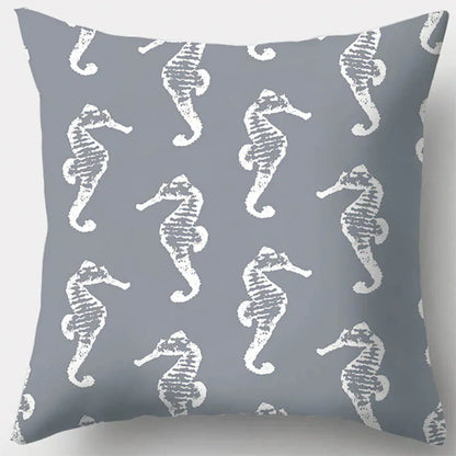 DecorBites™ Grey Geometry Leaves Floral Stripes Plaids Print Lumbar Pillow Case
