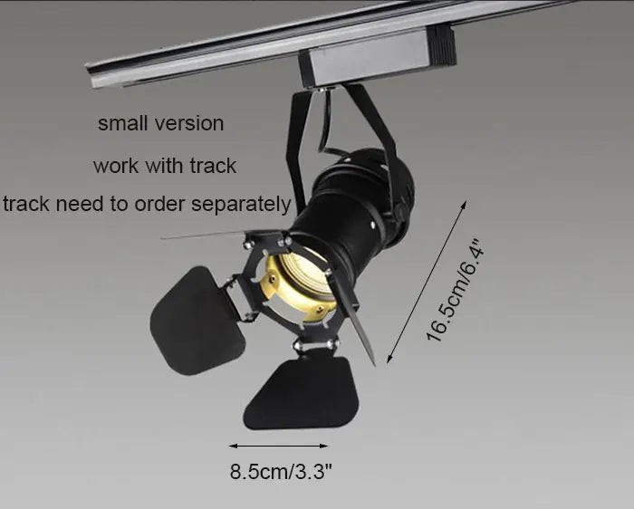 DecorBites™ Industrial Spotlight Rail Light with Barndoor for Clothes Store Lighting