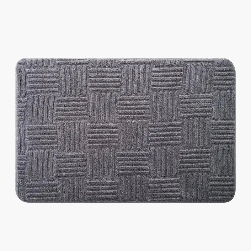 DecorBites™ Cotton Velvet Striped Floor Mat: Soft & Non-Slip Bathroom Carpet