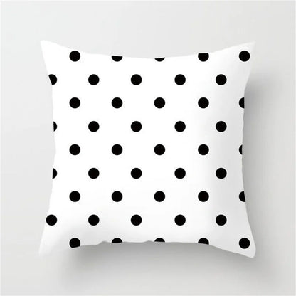 DecorBites™ Heart Stripe Pillow Cases | Black & White Polyester Cushion Covers