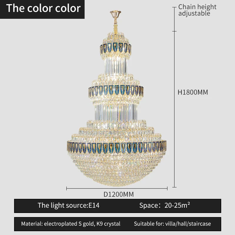 DecorBites™ Crystal Chandelier: Luxury Lighting for Villa, Hotel, Office & Exhibitions