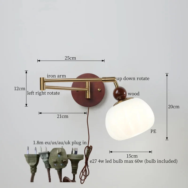 Lámpara de pared LED DecorBites™ Creamy Iron para dormitorio, sala de estar, baño, espejo y escalera.