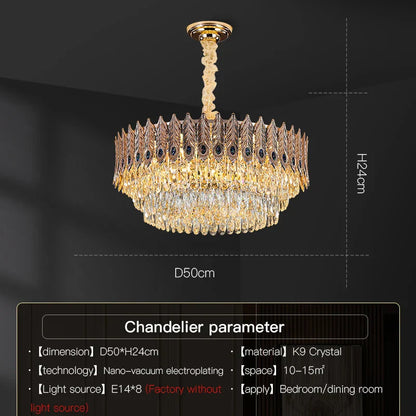 DecorBites™ Crystal Chandelier: Elegant Post-Modern Living Room & Bedroom Lighting