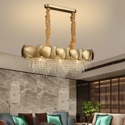 DecorBites™ Crystal Chandelier: Modern LED Tassels Stainless Steel Pendant Light for Living Room