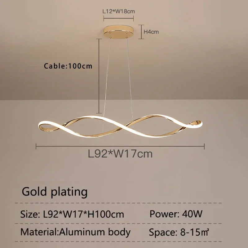 DecorBites™ LED Pendant Light: Modern Hanging Lamp for Living Dining Room Kitchen Bar Loft