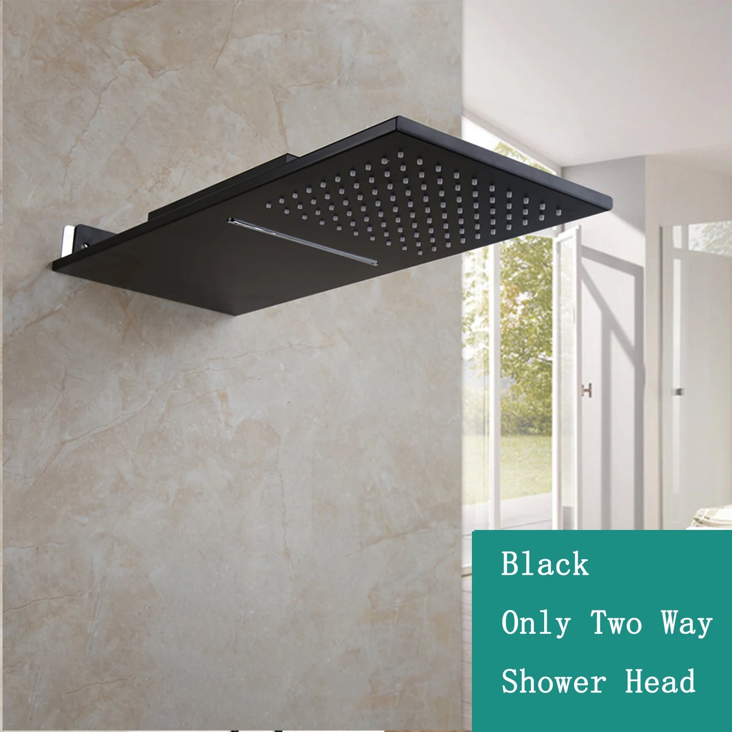 KEMAIDI Golden Black Bathroom Shower Systerm with Hand Spray 3 Functions Shower Faucet Set  Big Rainfall Waterfall Shower Head