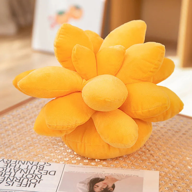 Cojín de felpa DecorBites™ con forma de cactus suculento 3D para decoración de sala de estar