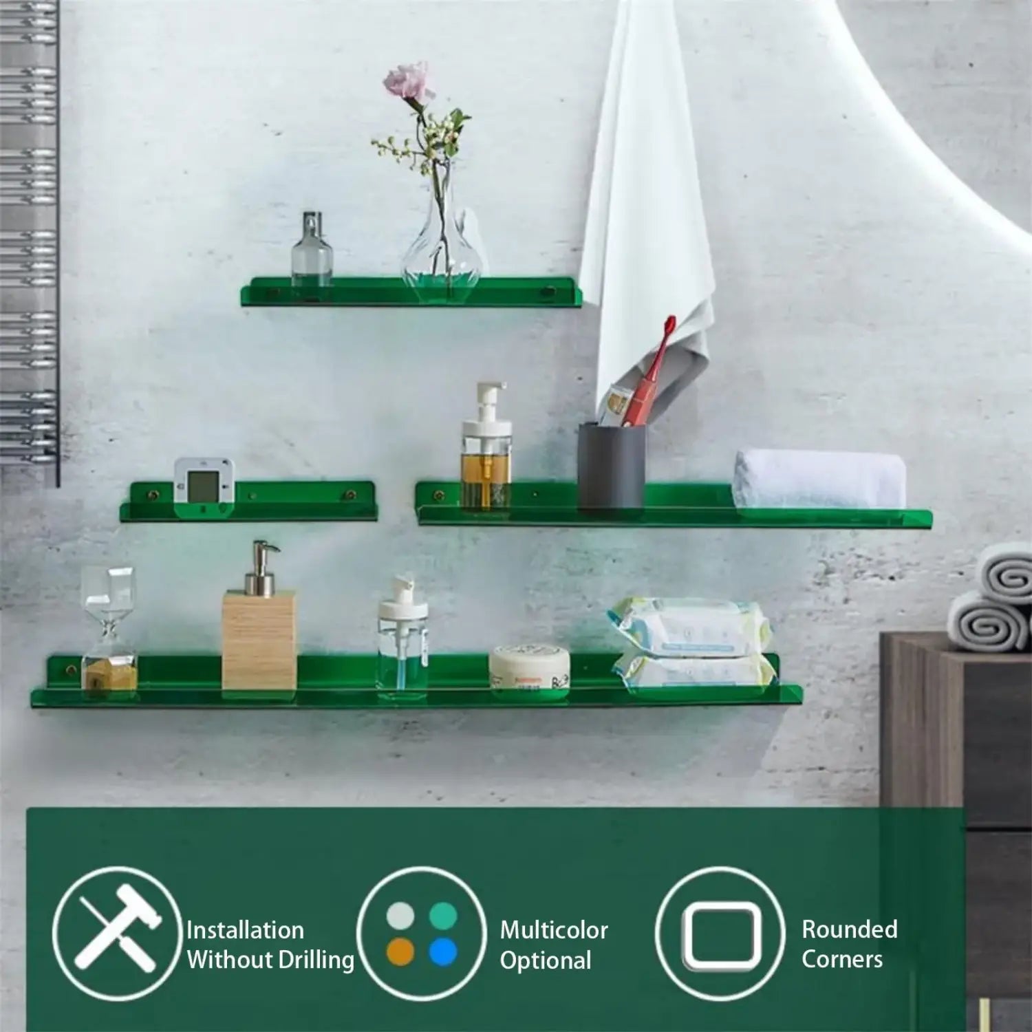 Decorbites™ Acryl-Wandregal-Organizer für die Wohnraumausstattung