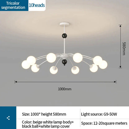Lámpara de araña DecorBites™ Cream Wind: Lámpara de recibidor posmoderna de lujo para sala de estar, dormitorio y restaurante.