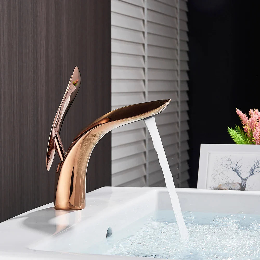 DecorBites™ Brass Washbasin Faucet: Nordic Style, Light Luxury, Simple Creative Design
