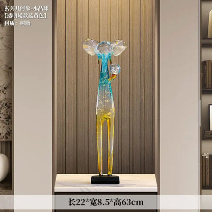 DecorBites™ Elephant Floor Decoration Sculpture Living Room TV Cabinet Ornament Figurine