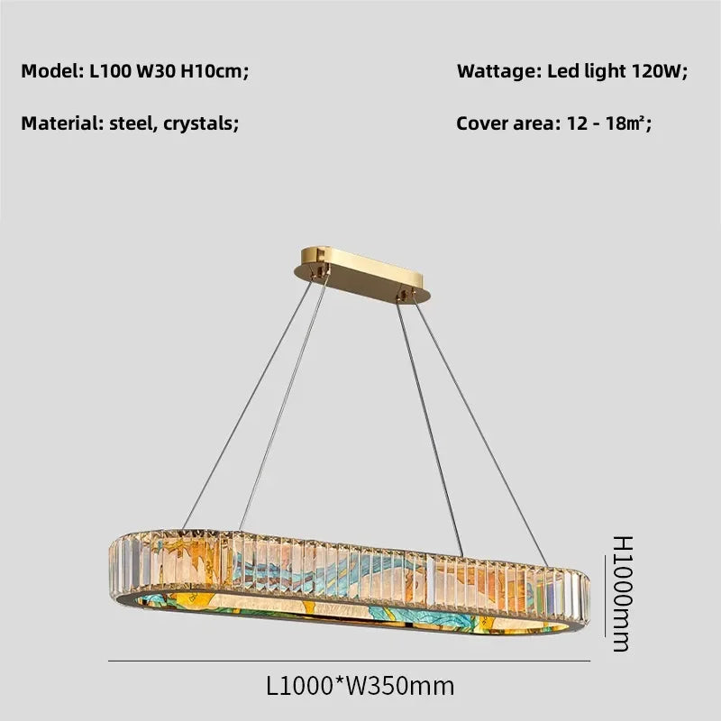 DecorBites™ Circle Steel LED Pendant Chandelier, Modern Dimmable Lighting for Living Room Home Decor