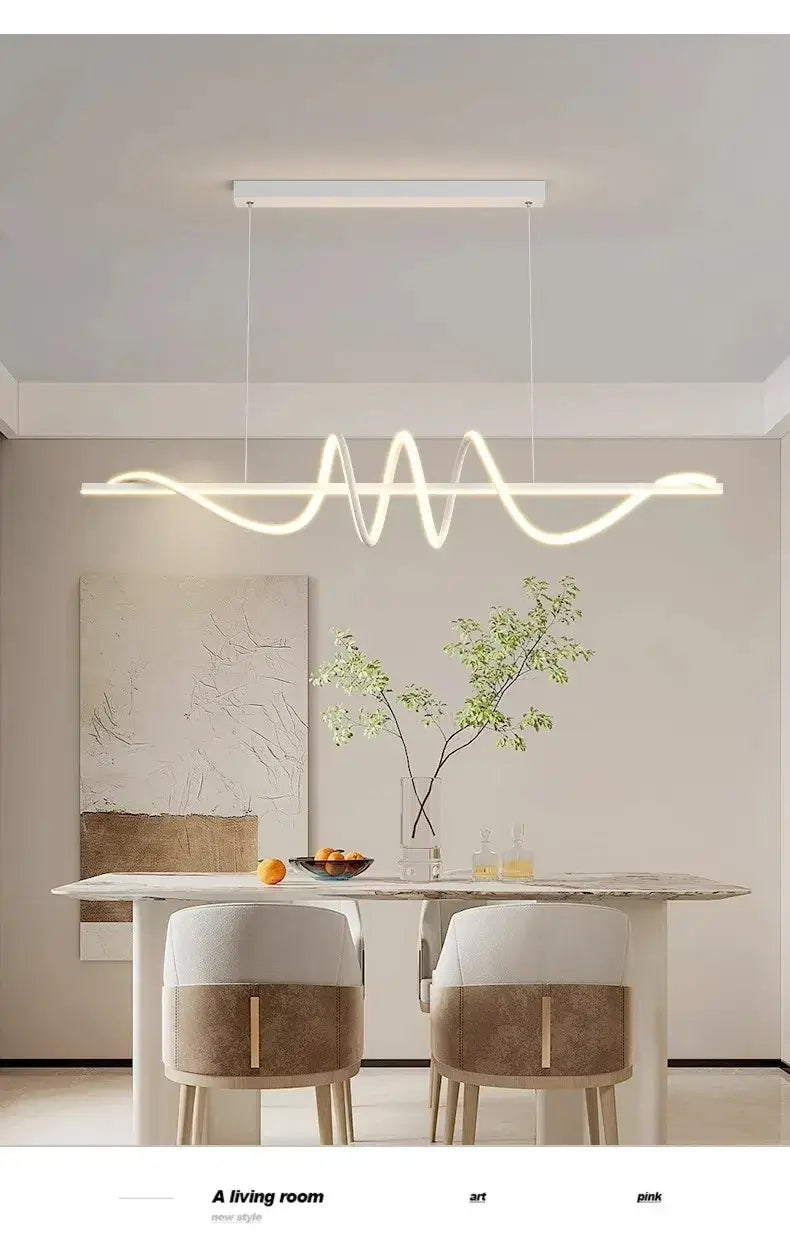 DecorBites™ Sleek Wavy Pendant Lights for Dining Room