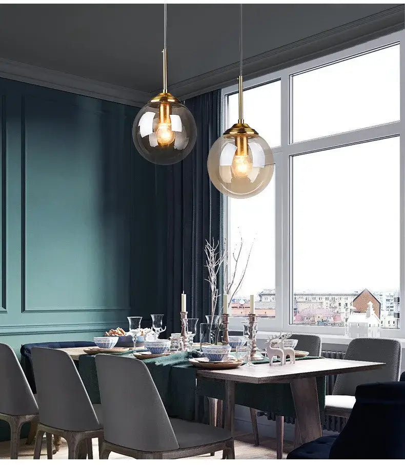 DecorBites™ Luxury Nordic LED Chandelier with Glass Shades