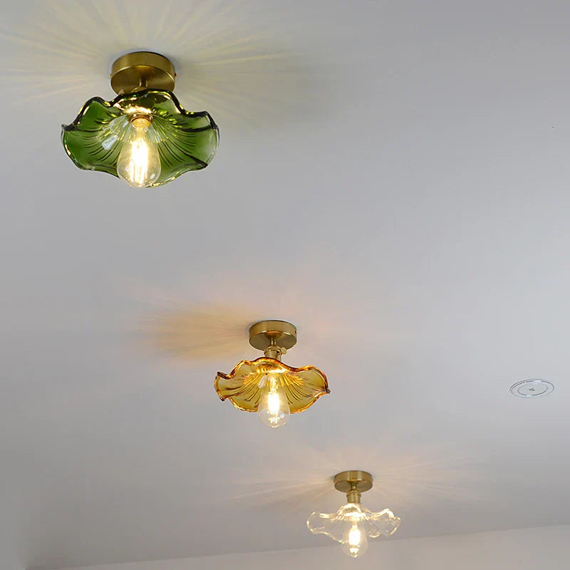 Green Glass Ceiling Lamp