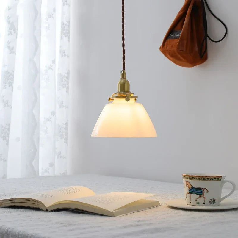 DecorBites™ Clear Glass LED Copper Chandelier Pendant Light for Modern Home Decor.