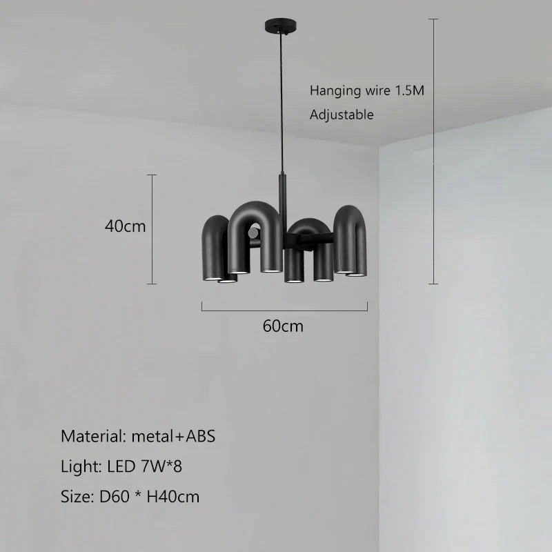 DecorBites™ LED Macaron Pendant Chandelier - Modern U Shape Hanging Lamp