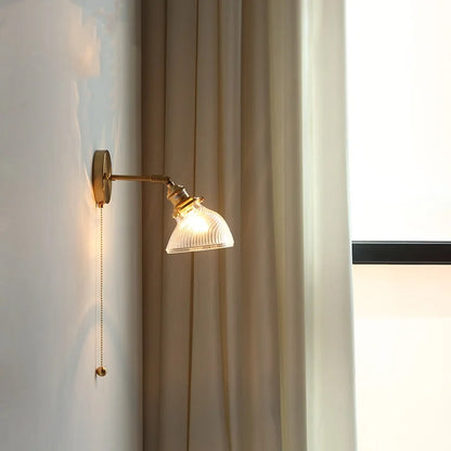 DecorBites™ Green Glass LED Wall Sconce, Modern Nordic Rotate Copper Stair Light