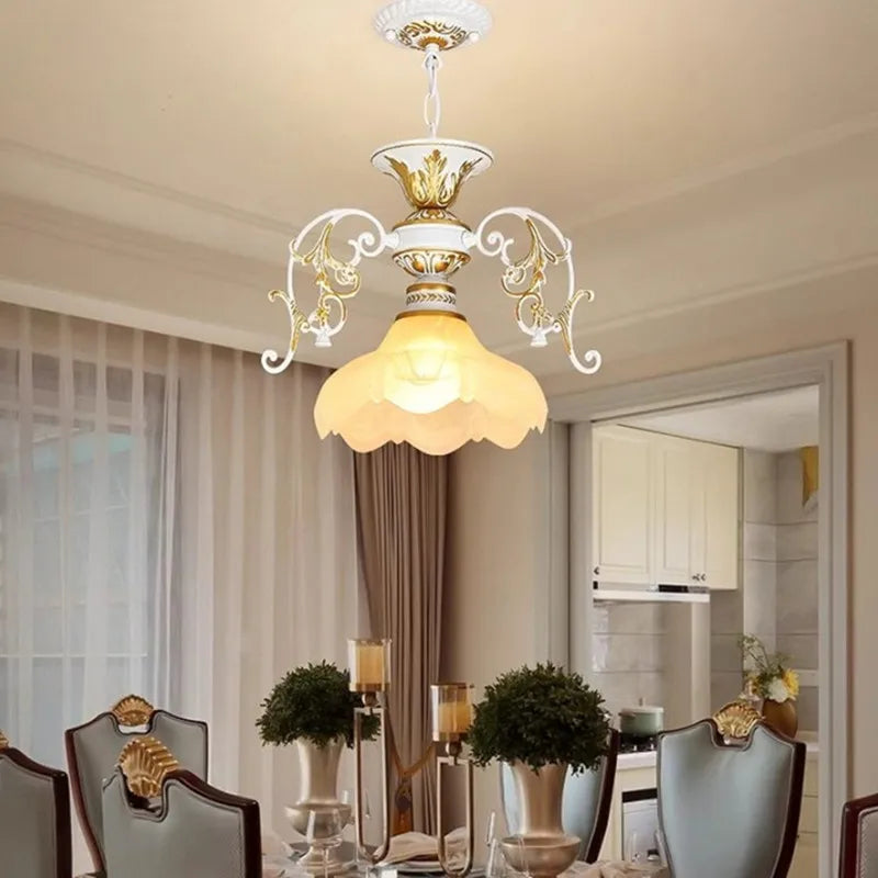 DecorBites™ Industrial Loft Chandelier with Glass Lampshade Lighting Fixture