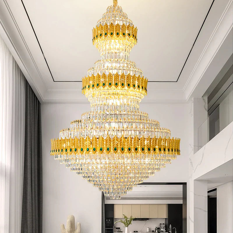 DecorBites™ Crystal Chandelier: Luxury High School High-End Living Room Light Fixture