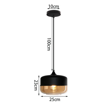 DecorBites™ Glass Shade Pendant Light, Industrial Kitchen Restaurant Decor Lighting