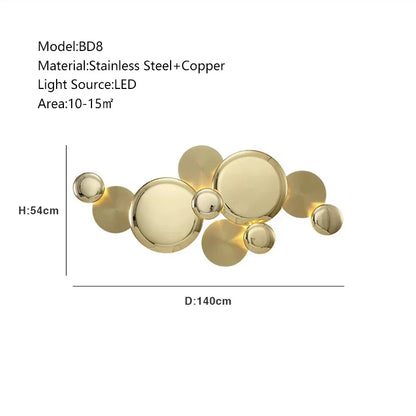 DecorBites™ Large Metal Gold Wall Sconce Lamps LED Modern Luxury Home Decor Light