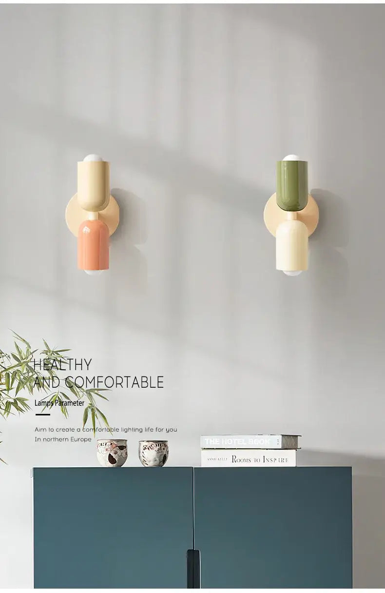 Decorbites™ 3-Farben-Licht Bunte Wandlampen Nordisch Minimalistisch Modernes Schlafzimmer Nachttisch Gang Wohnzimmer Kinderzimmer