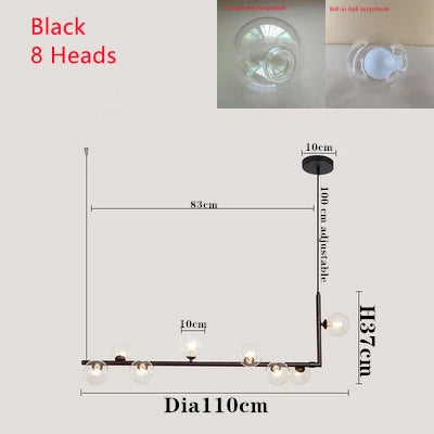 DecorBites™ Double Glass Shade Pendant Light: Nordic Minimalist Design, LED Lamp for Living Room, Restaurant