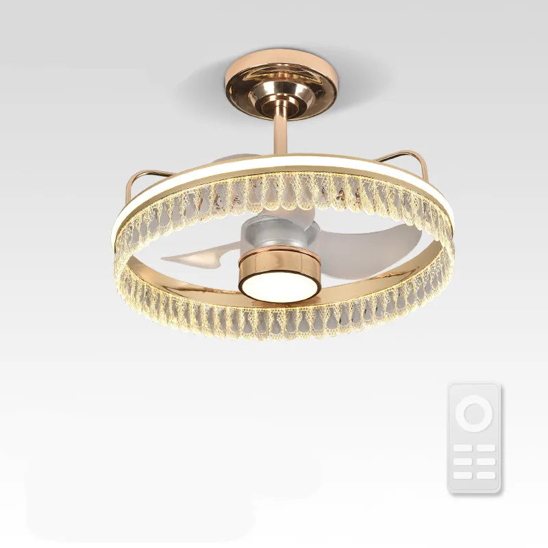 DecorBites™ Black Gold LED Ceiling Fan Chandelier: Luxury Nordic Modern Design
