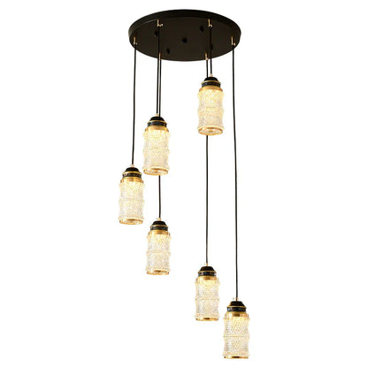 DecorBites™ Chinese Style Spiral Staircase Chandelier for Villa & Restaurant, LED Lamps