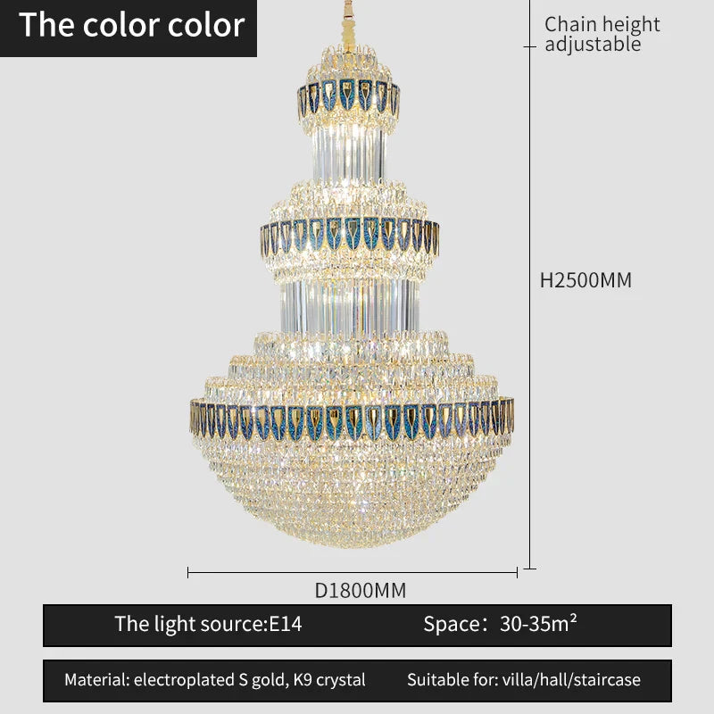 DecorBites™ Crystal Chandelier: Luxury Lighting for Villa, Hotel, Office & Exhibitions