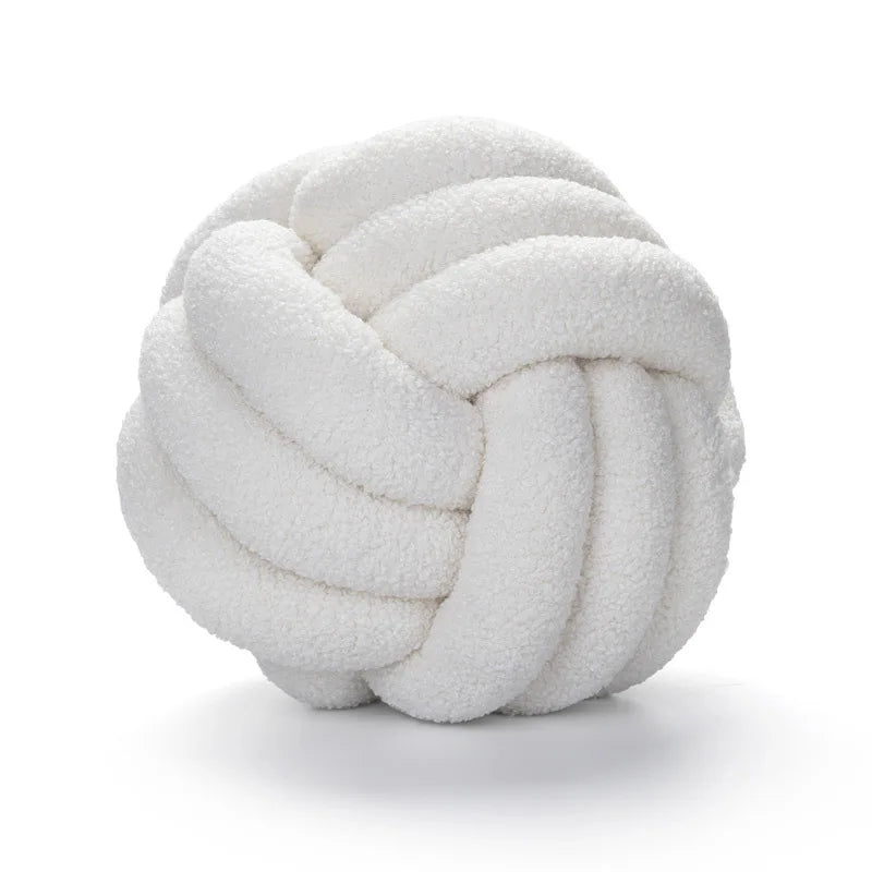 DecorBites™ Boucle Knotted Circle Soft Pillows - Home Decorative Round Ball Throw Plush Pillows